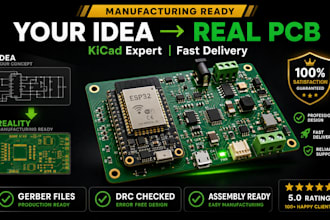 design professional pcb layout, schematic, circuit board, kicad, esp32, gerber
