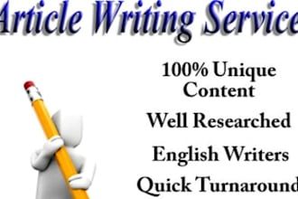 write high quality website content and blog articles