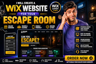 create a wix website for your escape room