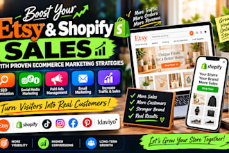 promote shopify store to boost shopify sales, etsy promotion for etsy sales