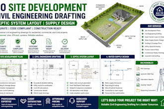 do site development civil engineering drafting septic system layout supply