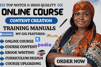 create online course content, course creation, and curriculum design