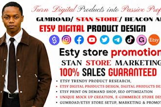 stan store, stan store setup, gumroad, esty digital product, gumroad beacons ai