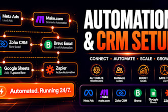 build make, pabbly or zapier automation workflow and CRM integration