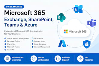 manage microsoft 365, exchange, sharepoint and teams