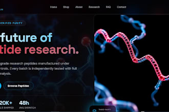 peptide website medical courier website with booking system