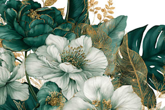 draw botanical illustrations of flowers, plants, line art