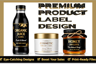 design professional product label print ready editable
