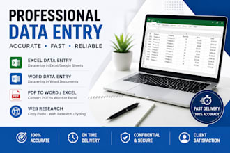 do accurate data entry, copy paste and web research