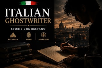 italian ghostwriter proofread beta read dystopian crime adventure novel ebook