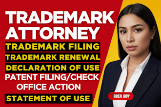 do trademark and patent filing, office action, sou, trademark renewal, search