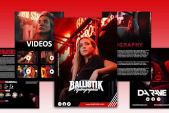 design artist media kit, press kit, epk, one sheet podcast pitch deck, lookbook
