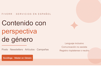 write gender perspective content in spanish