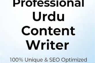 write SEO urdu blog posts, article and website content