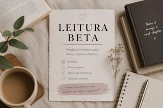 eu vou fazer leitura beta detalhada para seu livro ou fanfic