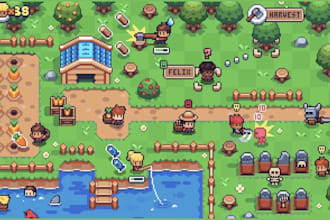 do pixel art tileset, pixel art top down, pixel art tilemap and pixel art icons