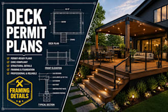 design deck permit plans, framing layouts and structural details