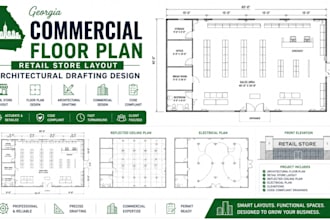 georgia commercial floor plan retail store layout architectural drafting design