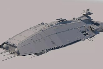 create a space battleship 3d model, spaceship, spacecraft, starship, game stl