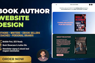 build book author website, book landing page and ebook website