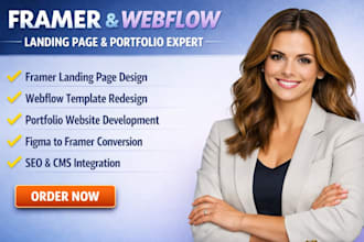 do framer landing page design redesign framer webflow template portfolio website