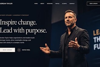 design squarespace keynote speaker author website with booking