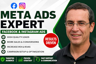 setup facebok and instagram ads for more leads and sales, meta ads manager
