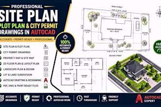 draw site plan, plot plan, property map for city permit approval