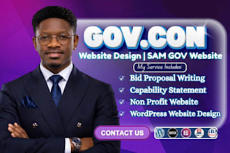design government contract website, sam gov website and capability statement