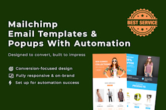 do conversion focused mailchimp email template, popup form and automation