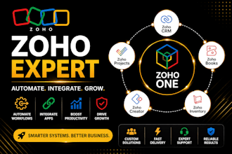 provide zoho consultation, CRM setup, workflow automations, and api integrations