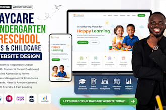 design daycare website kindergarten preschool lms website childcare website