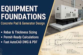 design generator concrete pad foundation and equipment slab detailing