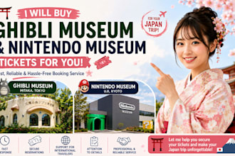 buy ghibli museum and nintendo museum tickets for you
