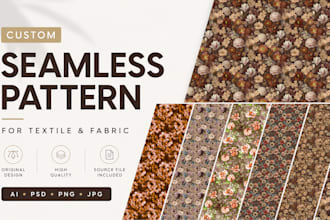 design custom seamless repeat pattern for textile and fabric