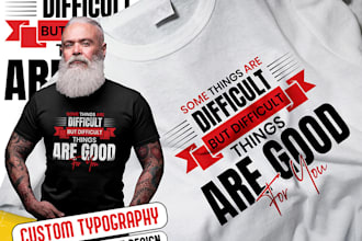 create minimalist typhography and custom t shirt design illustration