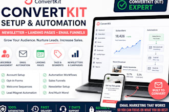 setup converkit subscriber converkit automation kit newsletter landing page