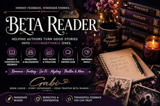 read your book or manuscript and evaluate it as a reader