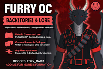 write emotional furry oc backstories and character lore