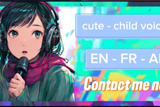 record cute anime female arabic english french voice over