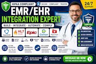 build hipaa emr ehr integration openemr hl7 fhir epic cerner medical software