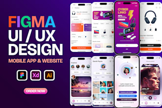 design modern UI UX, website UI UX, and landing page in figma