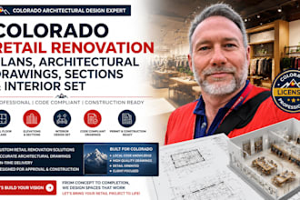 do colorado retail renovation plans architectural drawings sections interior set