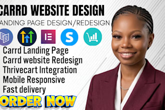 design carrd landing page redesign carrd website and integrate thrivecart