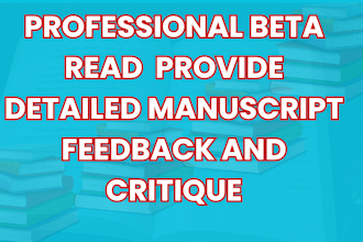 beta read your manuscript with detailed feedback and critique