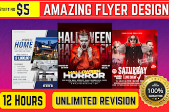 design eye catching flyer, poster and brochure for brand