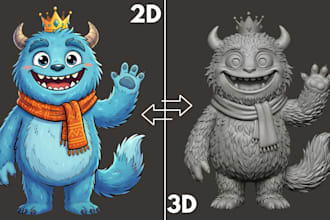 convert 2d to 3d character model 3d toy image to 3d stl file for printing