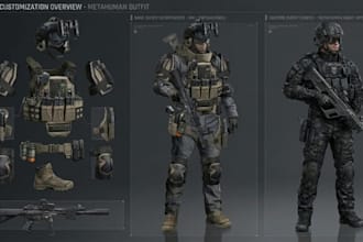 create realistic metahuman outfit unreal engine clothing soldier character cloth
