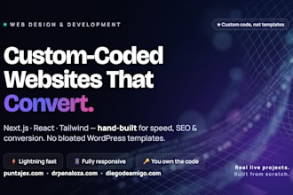 design and develop a custom coded website or landing page