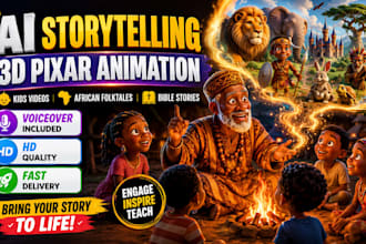 create 3d pixar kids learning videos, 2d animation, coco melon style for any age